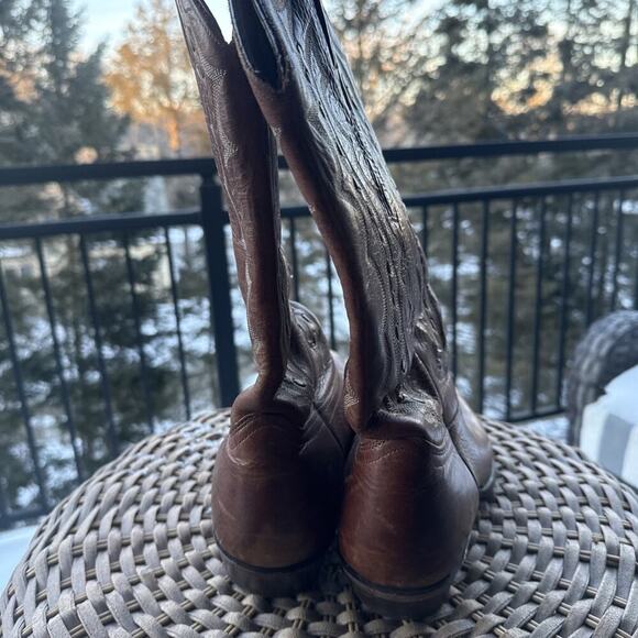 Cowboy J. Chisholm Brown Leather Boots size 11D Handcrafted in the USA